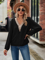 Halo V-Neck Long Sleeve Blouse