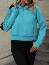 Selena Zip-Up Raglan Sleeve Hoodie with Pocket