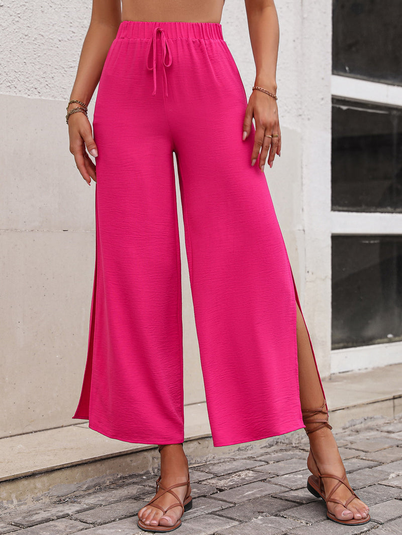 Peyton High Waist Slit Wide Leg Pants