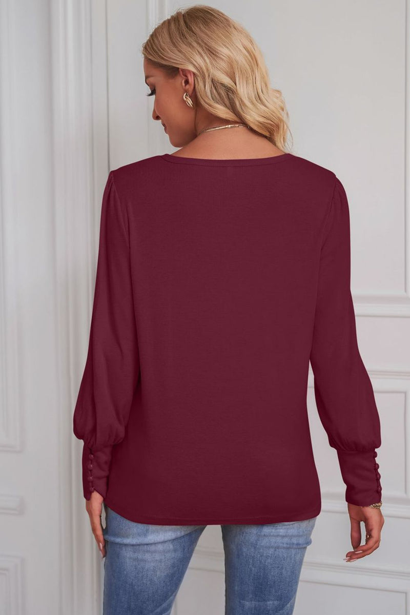 Amaris Round Neck Puff Sleeve T-Shirt
