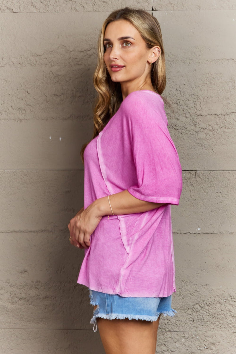 Marley Laid Back Washed Boat Neck Top