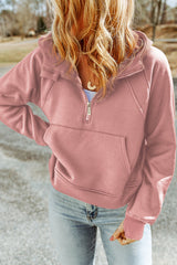 Laura Half-Zip Thumbhole Sleeve Hoodie