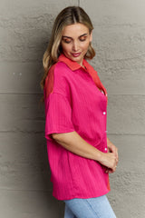 Bonnie Two-Tone Button Front Dropped Shoulder Shirt