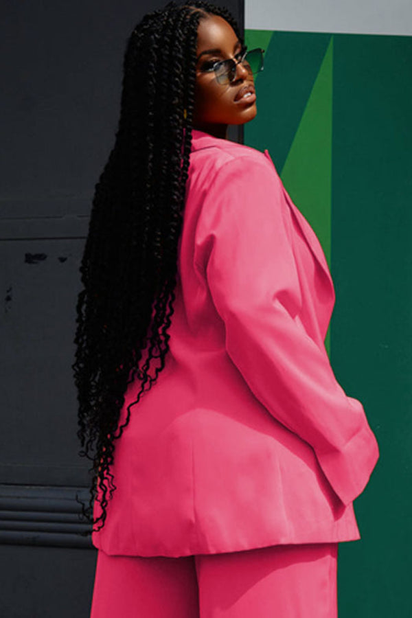 Nina Collar Buttoned Blazer and Long Pants Set