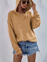 Viola Dropped Shoulder Slit Hoodie