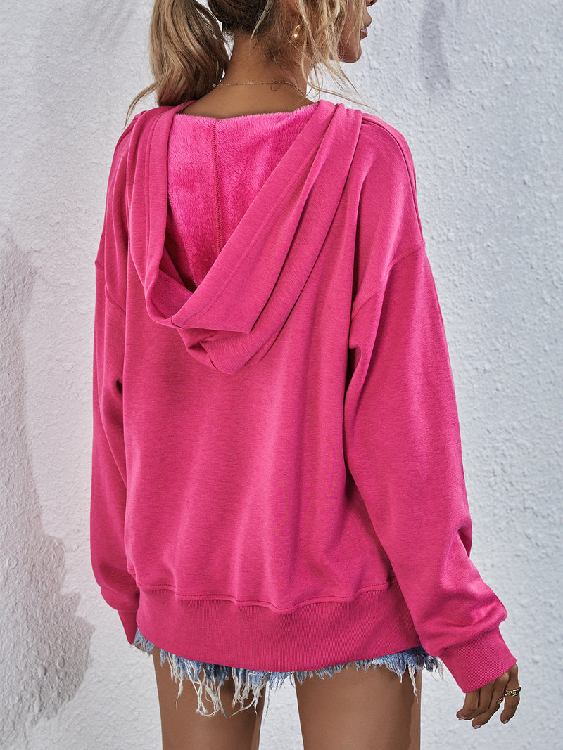 Viola Dropped Shoulder Slit Hoodie