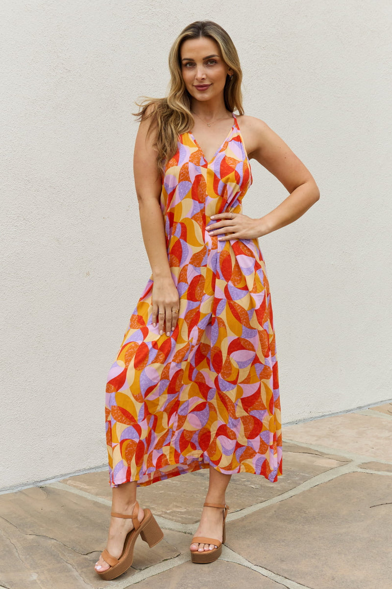 Poppy Full Size Printed Sleeveless Maxi Dress