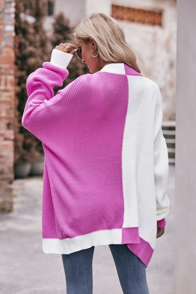 Trinity Open Front Dropped Shoulder Longline Cardigan