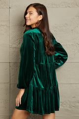 Ariella Full Size Velvet Tiered Dress