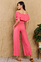 Adora Full Size Off-Shoulder Jumpsuit with Pockets