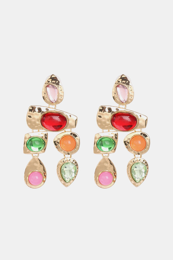 Jordyn Geometrical Zinc Alloy Frame Resin Dangle Earrings