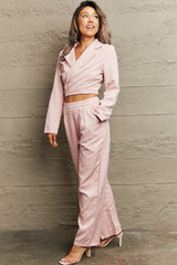 Lottie Collar Long Sleeve Top and Pants Set