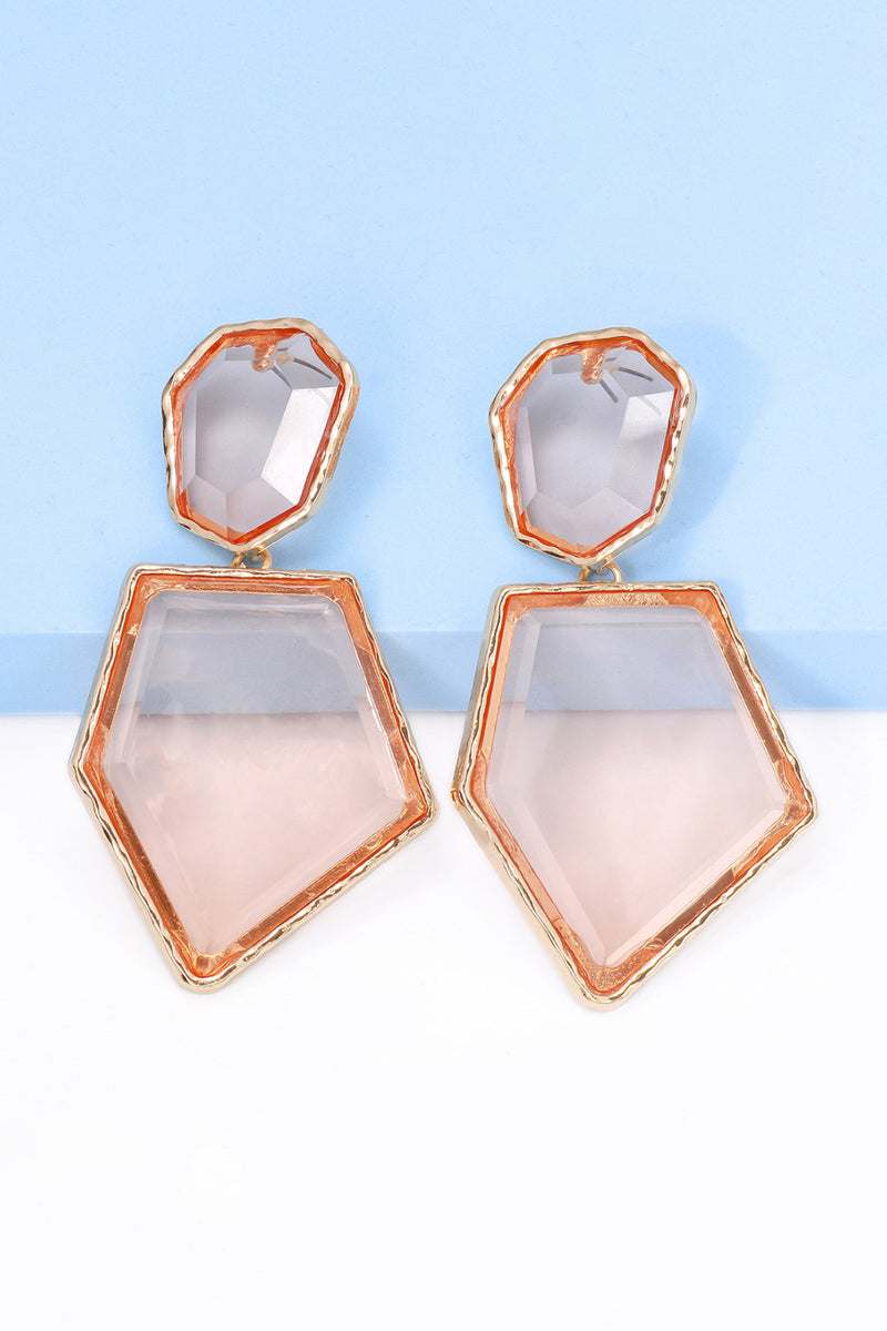 Luisa Geometrical Shape Zinc Alloy Frame Resin Dangle Earrings