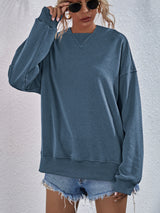 Viola Dropped Shoulder Slit Hoodie