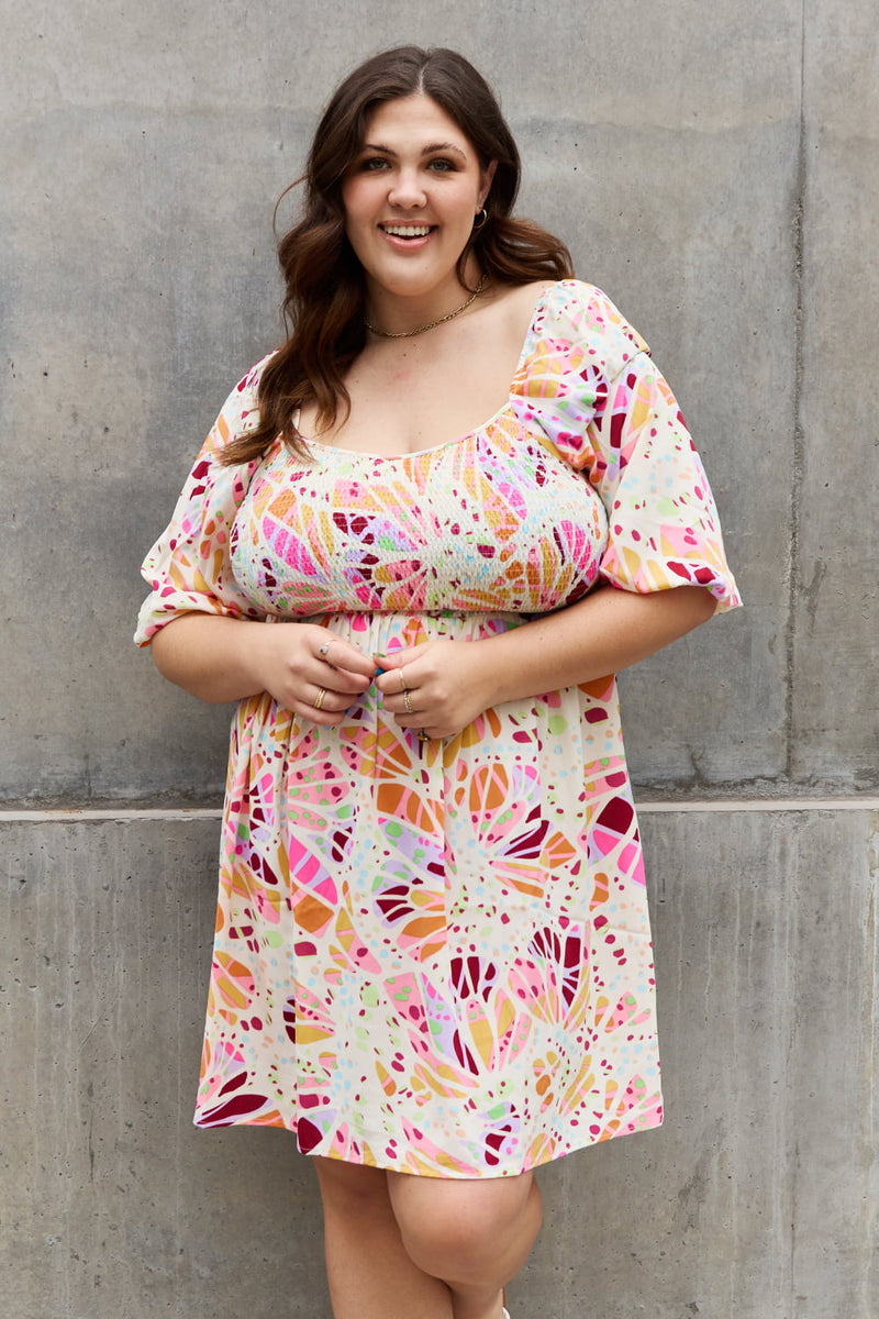 Cecelia Full Size Floral Print Mini Dress