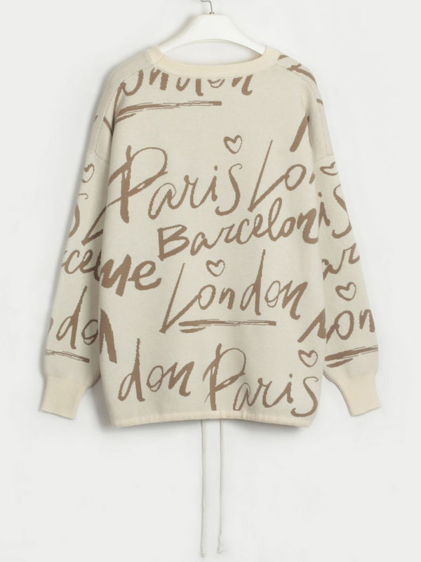Alice Round Neck Drawstring Sweater