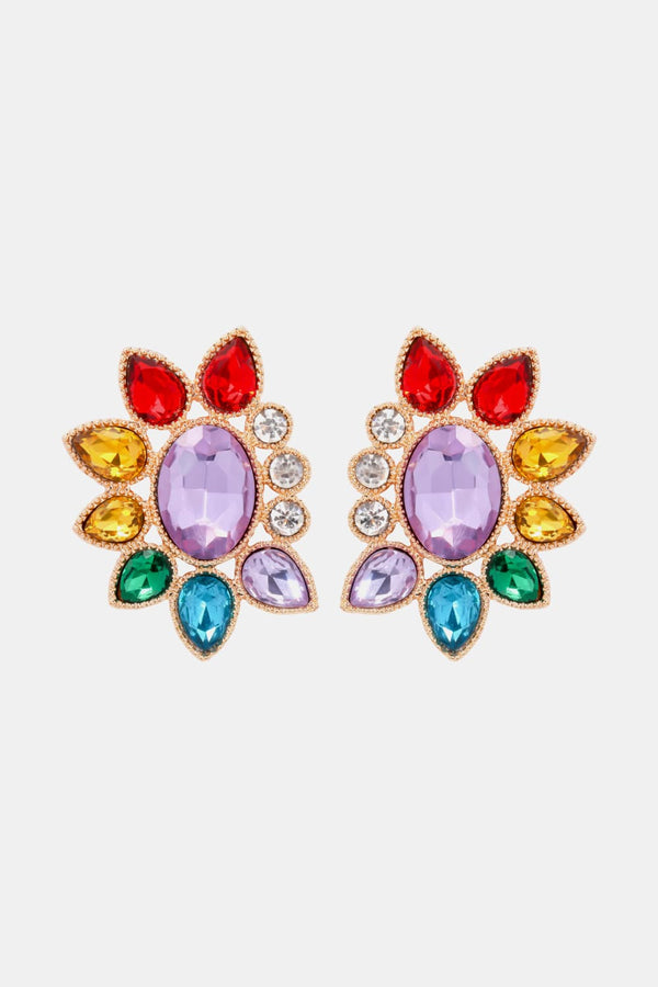 Camila Geometrical Shape Glass Stone Dangle Earrings