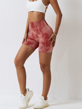 Jocelyn Tie Dye Wide Waistband Slim Fit Sports Shorts