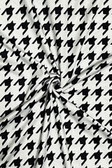 Collins Plus Size Houndstooth Surplice Neck Long Sleeve Pencil Dress