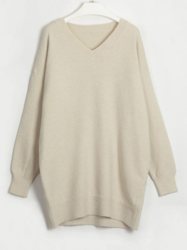 Miracle V-Neck Dropped Shoulder Sweater Dress