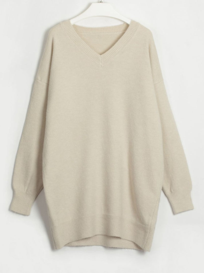 Miracle V-Neck Dropped Shoulder Sweater Dress