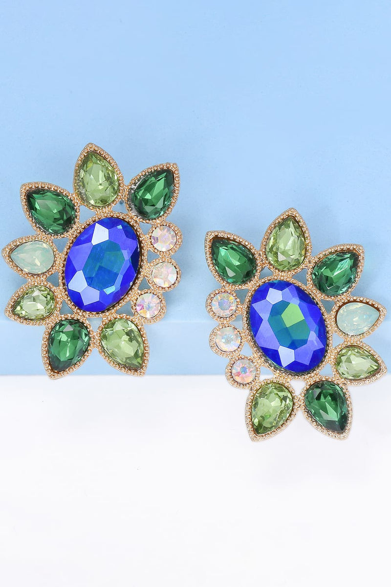 Camila Geometrical Shape Glass Stone Dangle Earrings