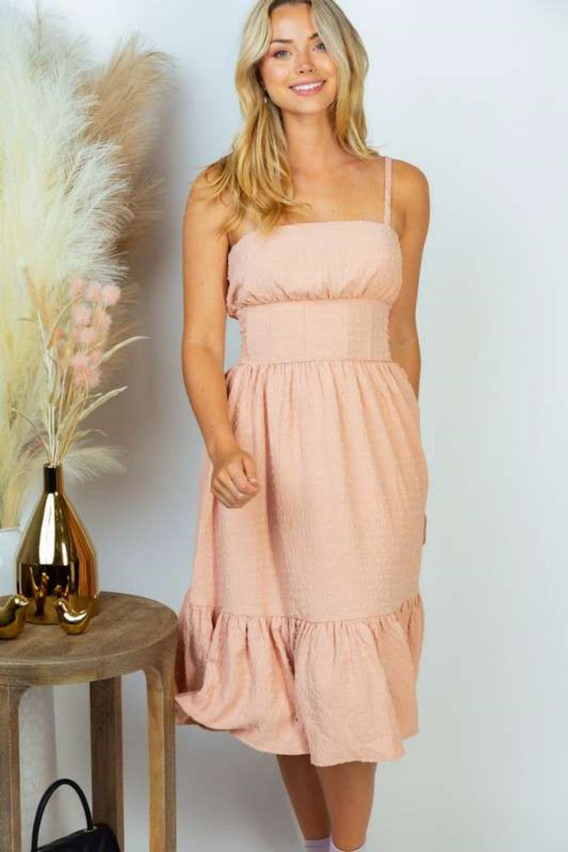 Rosa Full Size Spaghetti Strap Ruffle Hem Dress