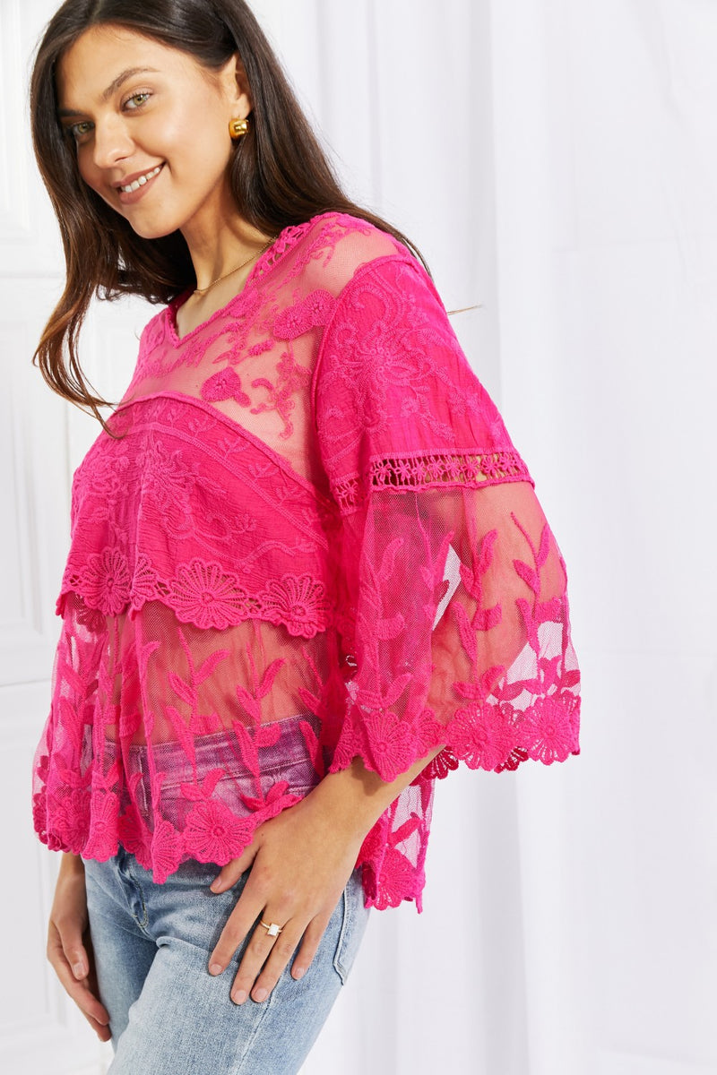 Johanne Full Size Lace Oasis Top