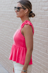 Genevieve Tie Shoulder Babydoll Tank