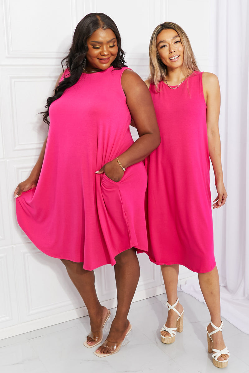 Valery Full Size Still In Love Sleeveless Midi Dress