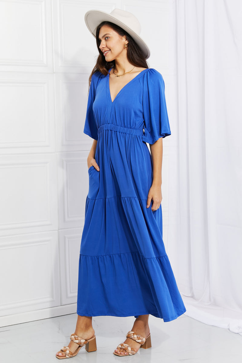 Abigail Flare Sleeve Tiered Maxi Dress