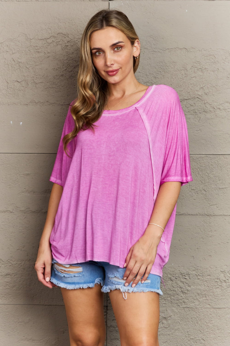 Marley Laid Back Washed Boat Neck Top