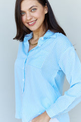 Philippa Striped Button Down Shirt Top