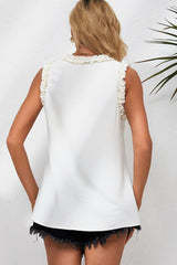 Ella Trim V-Neck Textured Tank