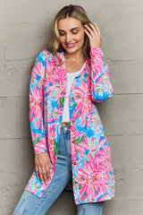 Emilia Floral Open Front Long Sleeve Cardigan