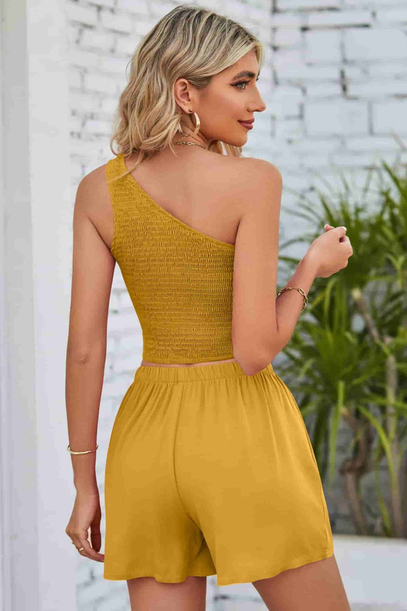 Halle One-Shoulder Sleeveless Top and Shorts Set