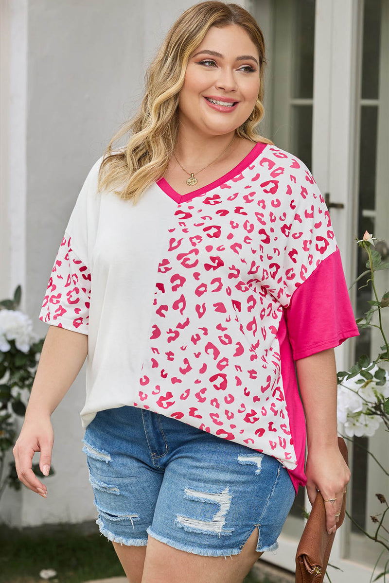 Lucy Plus Size Leopard V-Neck T-Shirt
