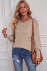 Amaris Round Neck Puff Sleeve T-Shirt