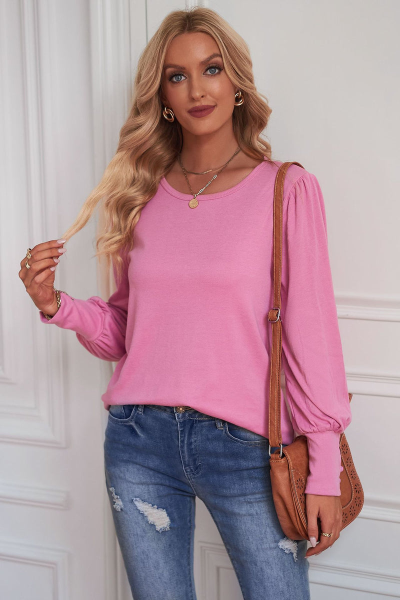 Amaris Round Neck Puff Sleeve T-Shirt