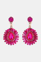Blake Teardrop Shape Glass Stone Dangle Earrings