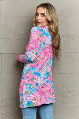 Emilia Floral Open Front Long Sleeve Cardigan
