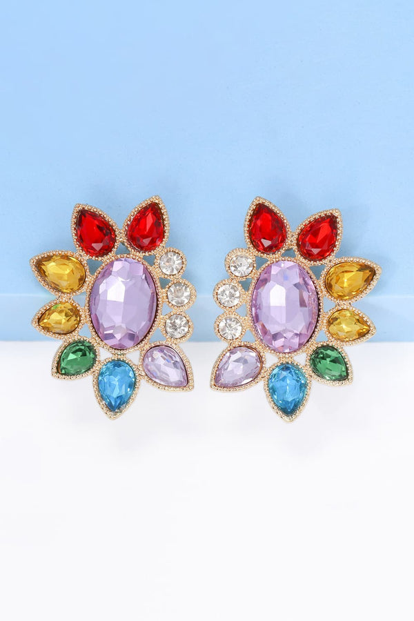 Camila Geometrical Shape Glass Stone Dangle Earrings
