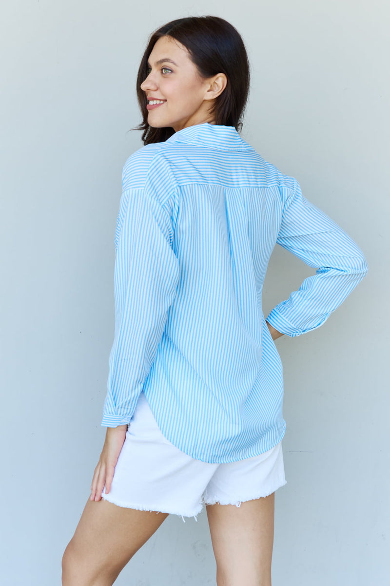 Philippa Striped Button Down Shirt Top