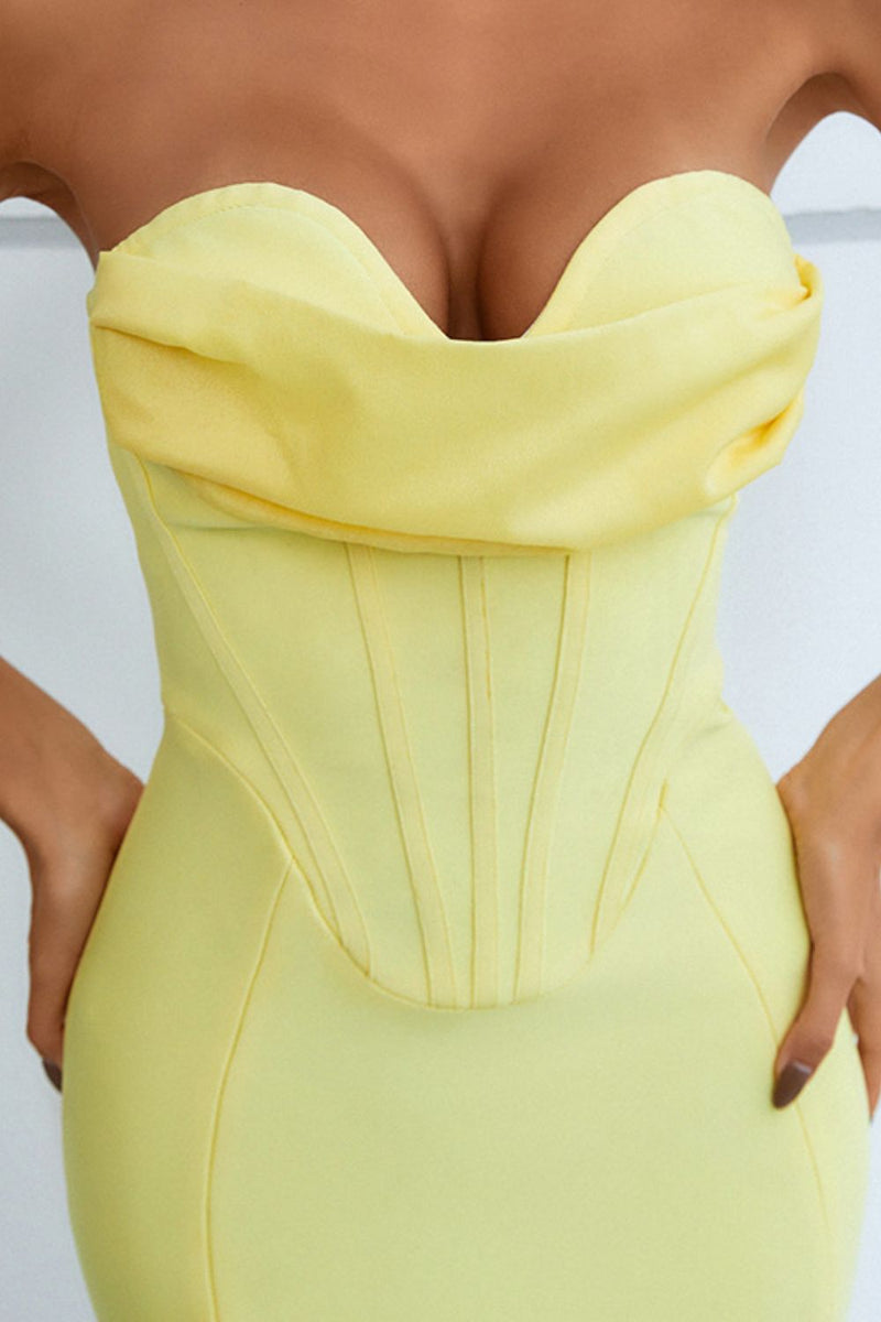 Artemis Seam Detail Strapless Sweetheart Neck Dress