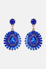 Blake Teardrop Shape Glass Stone Dangle Earrings