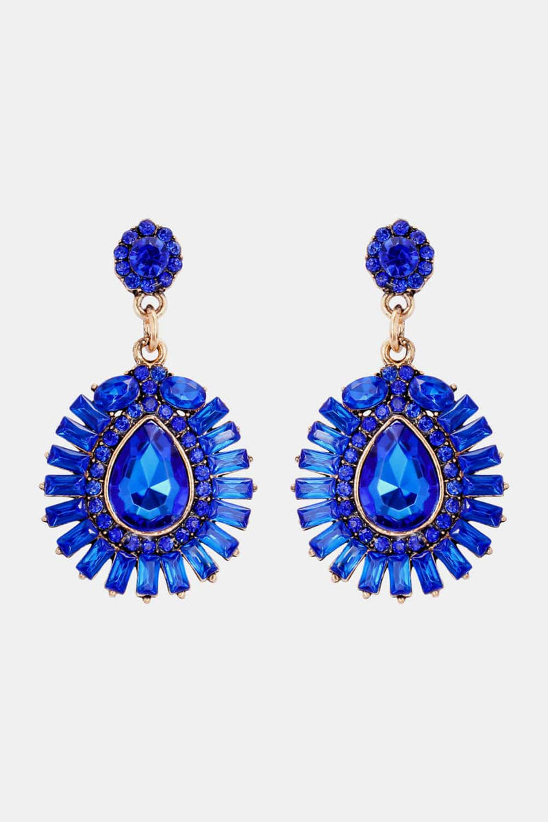 Blake Teardrop Shape Glass Stone Dangle Earrings