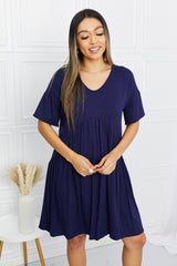 Alexandria Dropped Shoulder V-Neck Dress