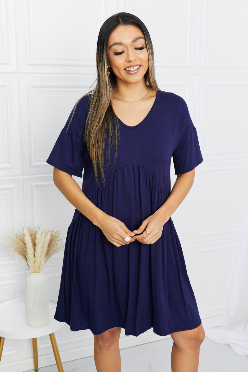Alexandria Dropped Shoulder V-Neck Dress