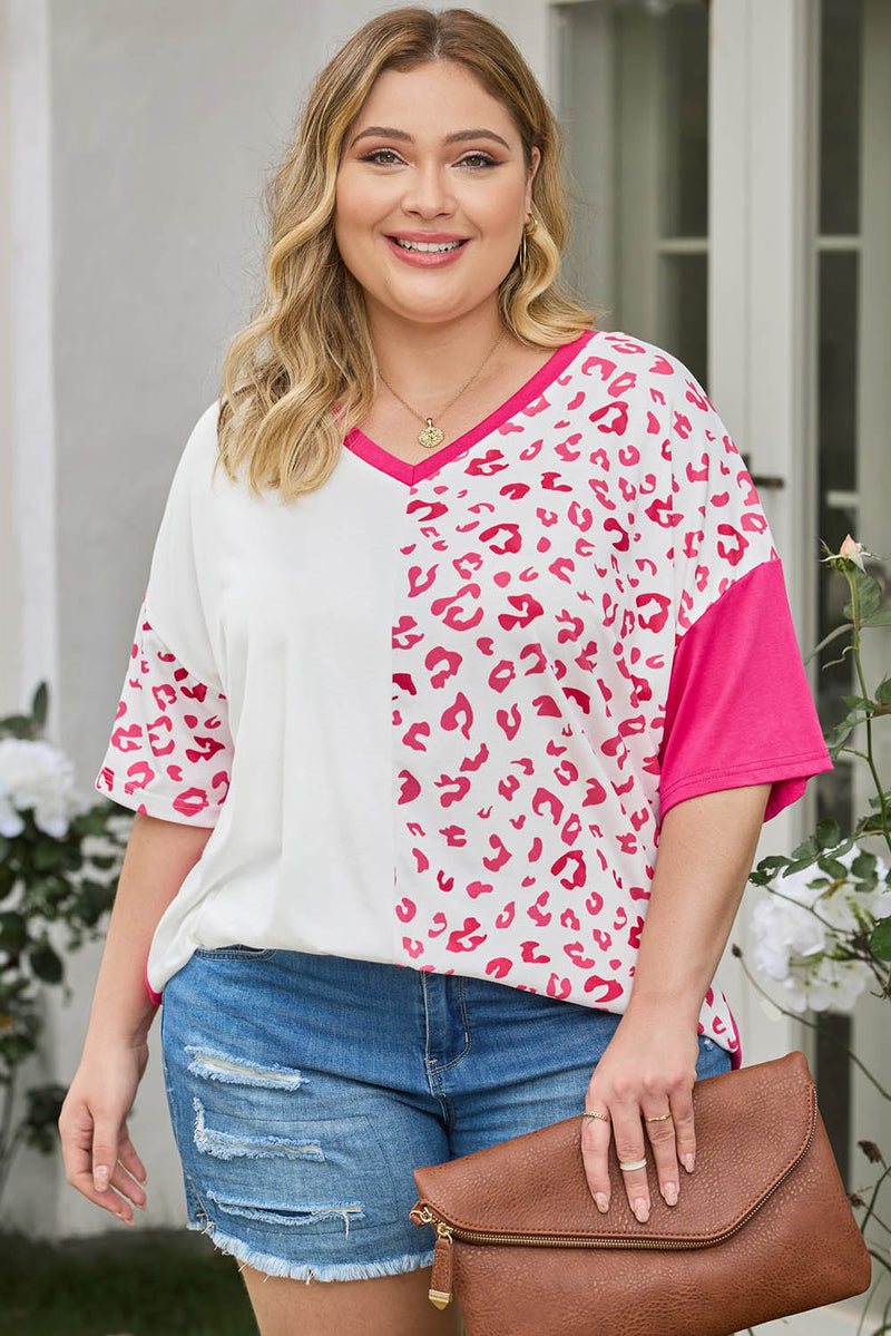Lucy Plus Size Leopard V-Neck T-Shirt