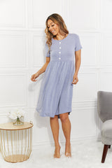 Astrid Decorative Button A-Line Dress